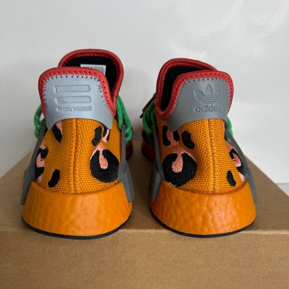 NEW Adidas sneakers Hu NMD Pharrell Williams "Animal Print" Orange size 9.5 - Picture 5 of 6